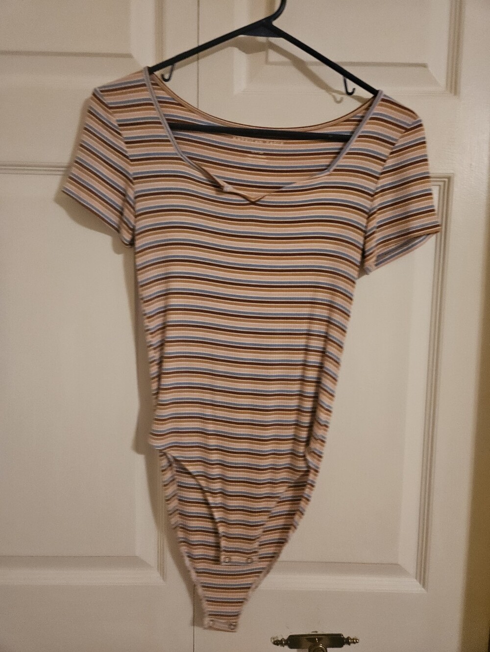 American Eagle Outfitters Multicolor Striped Scoop-Neck Bodysuit. Size Small.